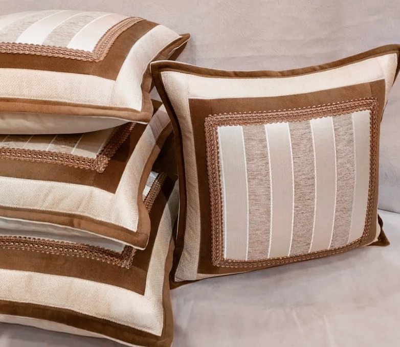 کوسن مخمل طرح دار و ساده مدل تیکه دوزی سایز ۴۰ در ۴۰